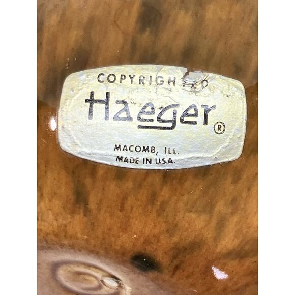 Haeger Orb Ball Ceramic Vase Planter Speckled Brown 1980’s Label 4” - Picture 9 of 12